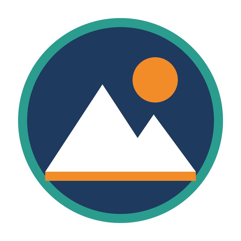 Round mountain badge logo on a white background, saved as a JPG